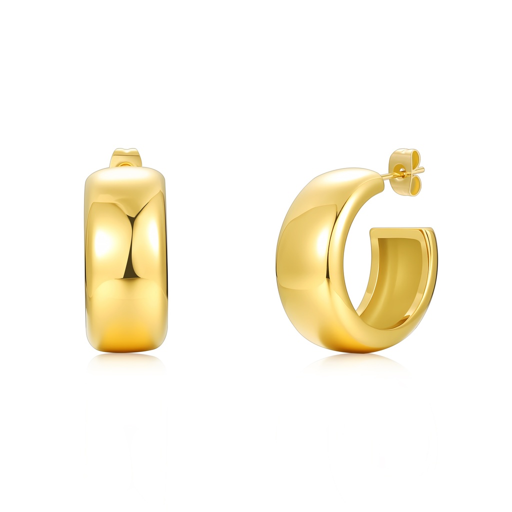 Bold Gold Stainless Steel Hoop Earrings for Chic Everyday Style