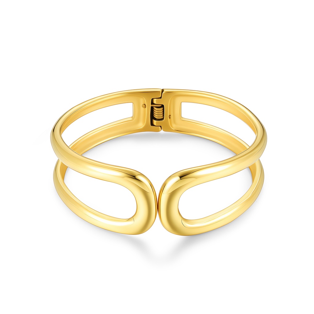 Minimalist Gold Stainless Steel Cuff – Sleek, Bold, Modern Statement Bracelet