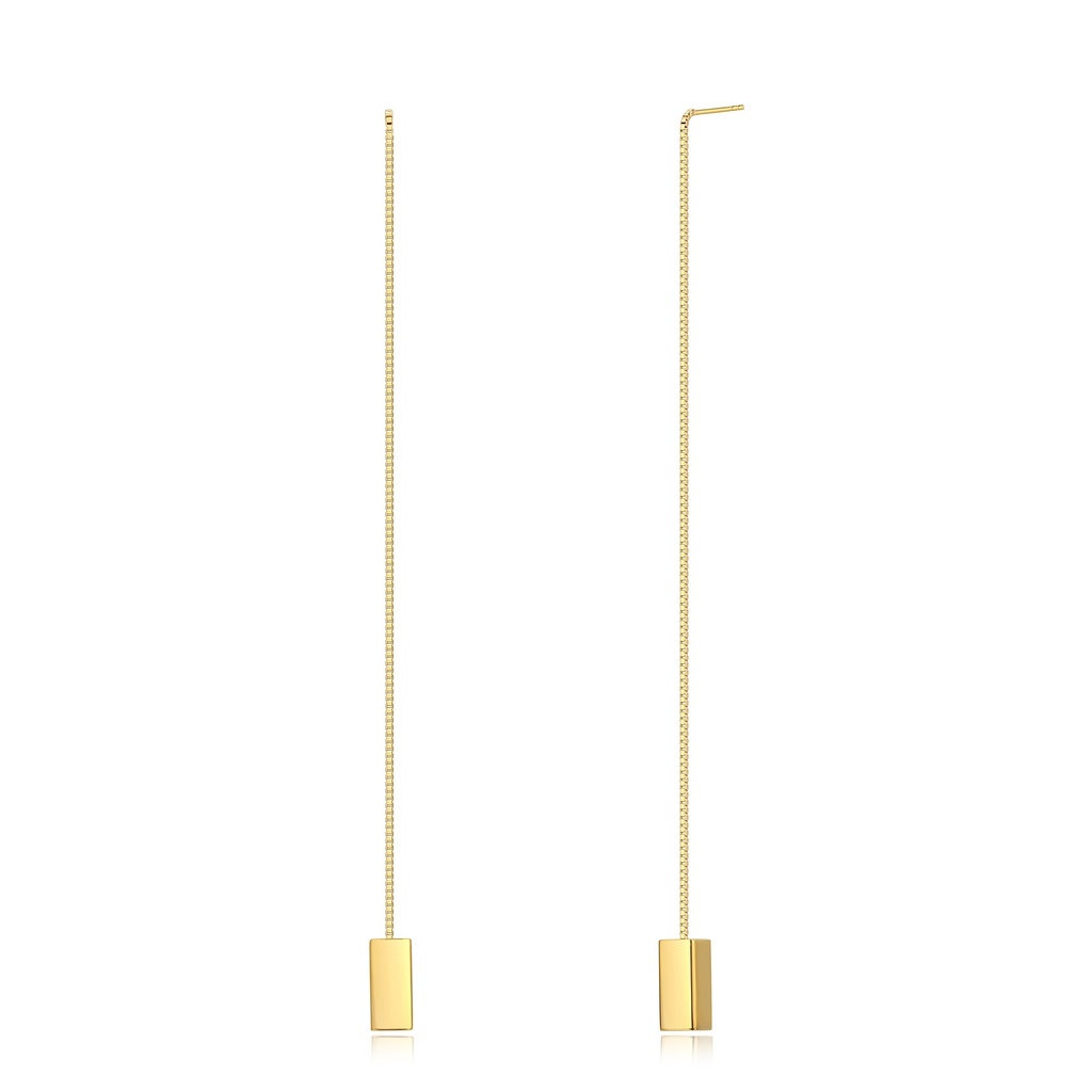Minimalist Gold Stainless Steel Long Threader Earrings for Women