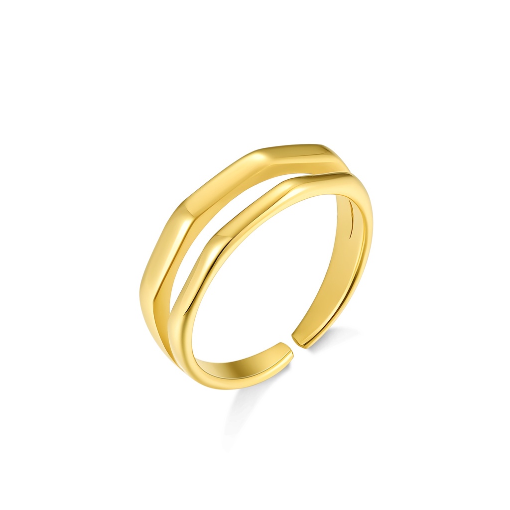 Minimalist Gold Stainless Steel Open Ring with Modern Design