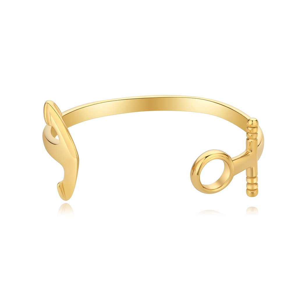 Minimalist Key and Lock Design Gold Plated Stainless Bracelet