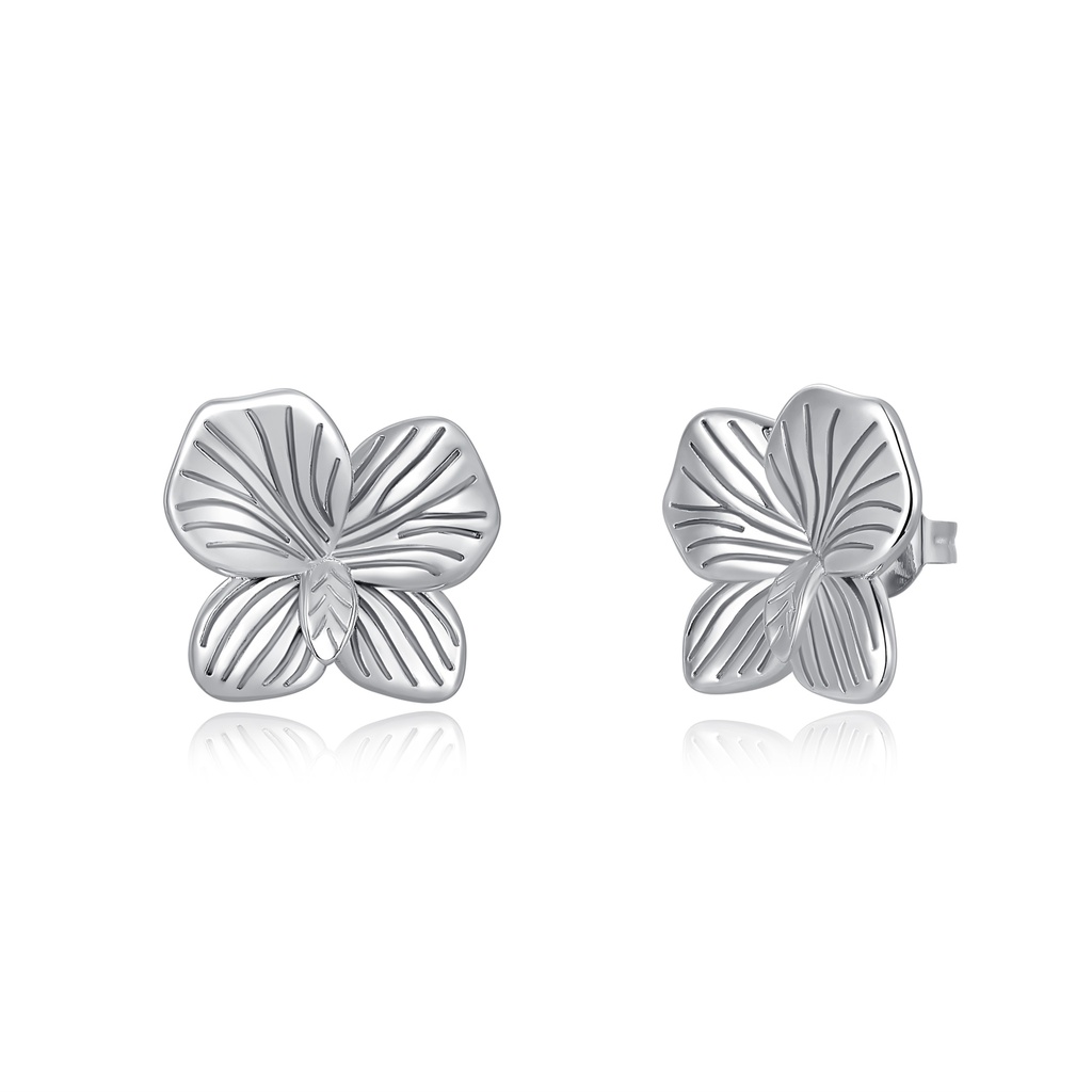 Minimalist Petal Stud Earrings with Etched Line Details
