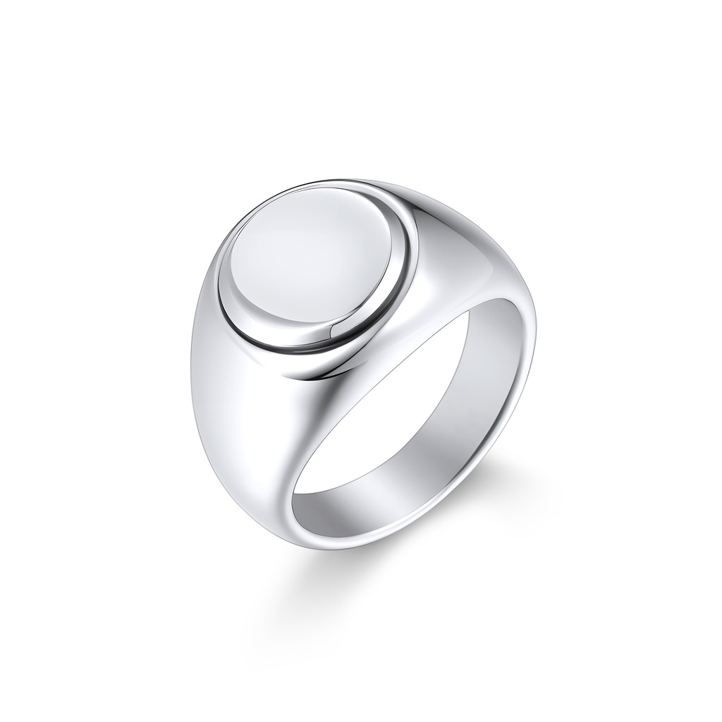 Minimalist Stainless Steel Signet Ring with Sleek Modern Design