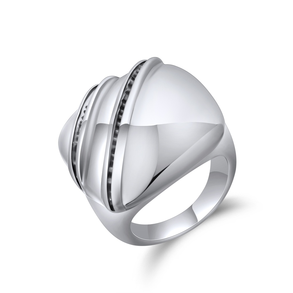 Modern Sculptural Stainless Steel Dome Ring
