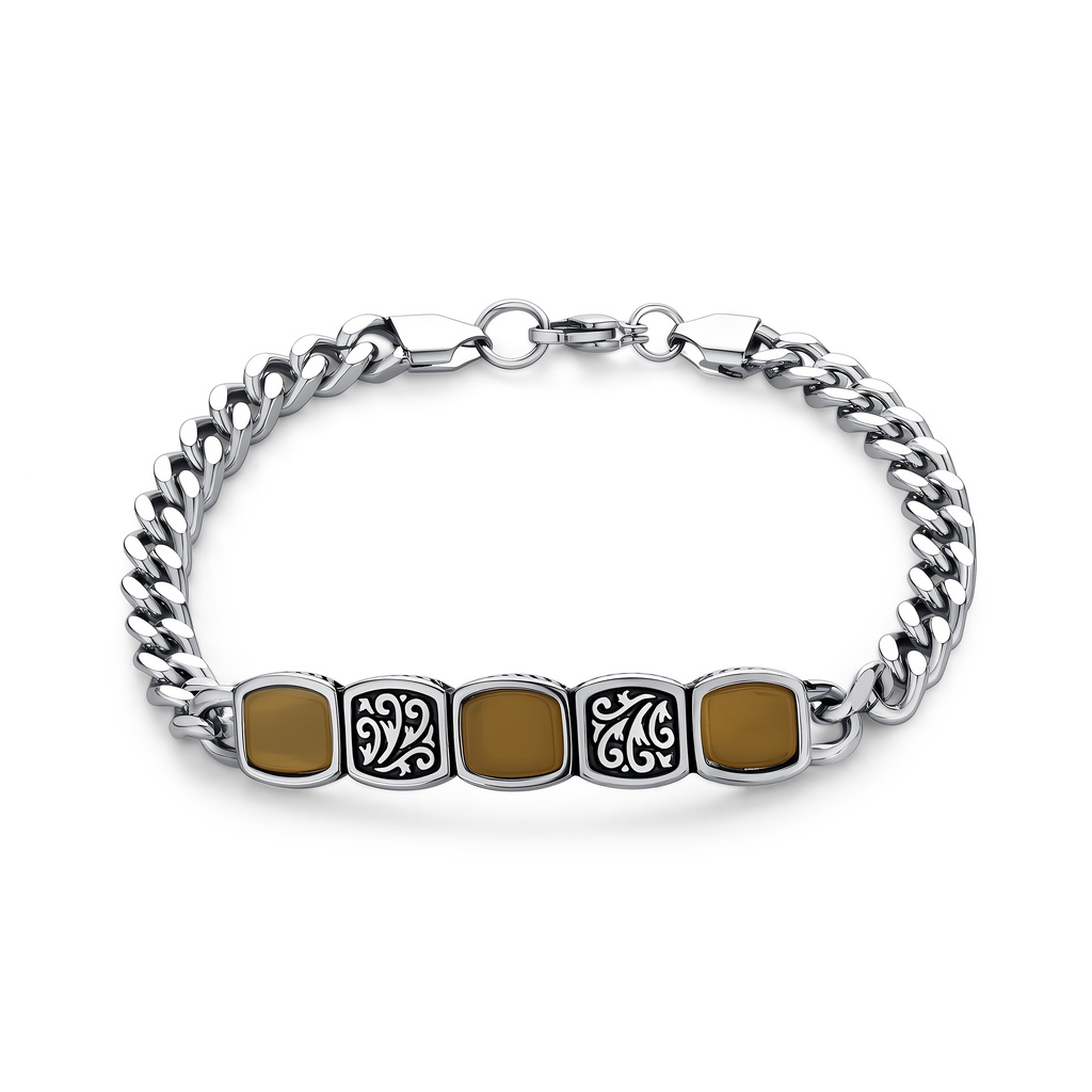 Open Cuff Skull Bangle for Men, Gold Plated Twisted Brass