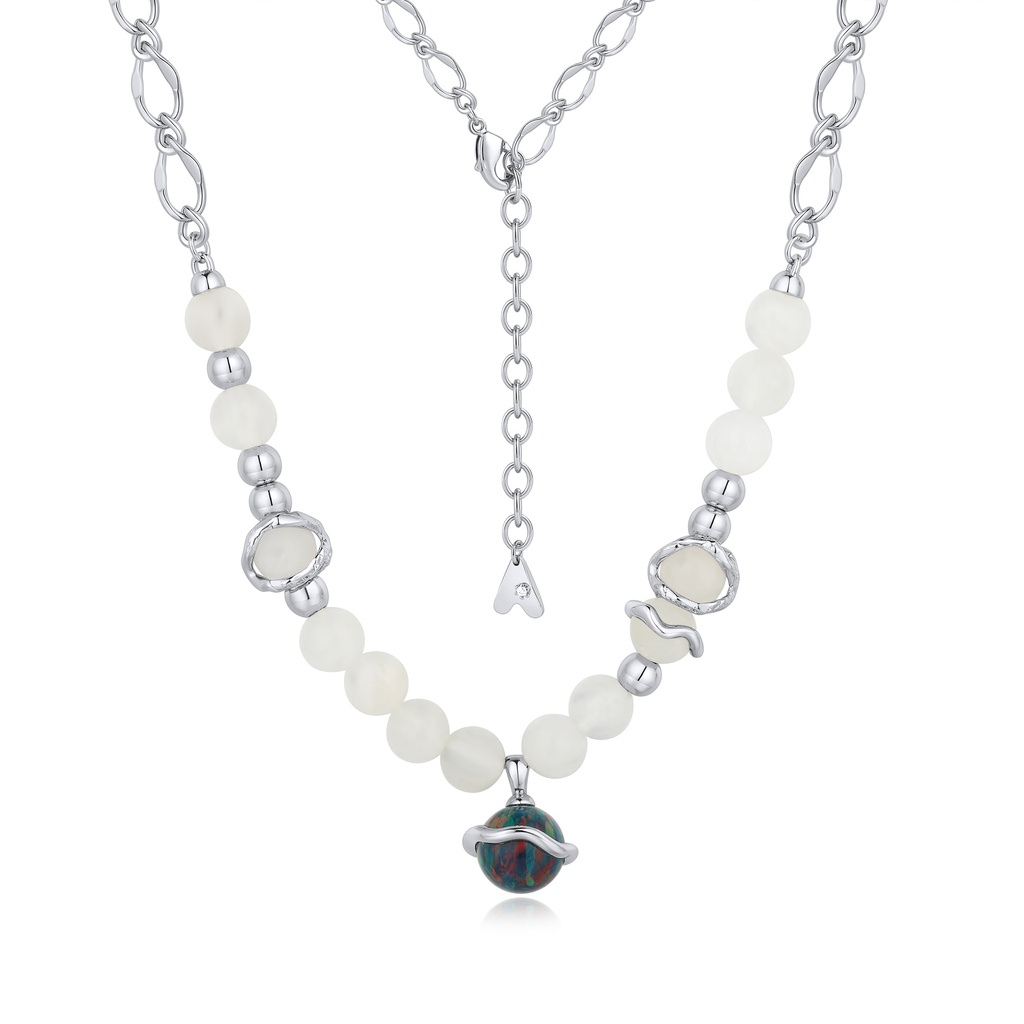 Playful Planet Necklace with Beads and Cosmic Saturn Pendant