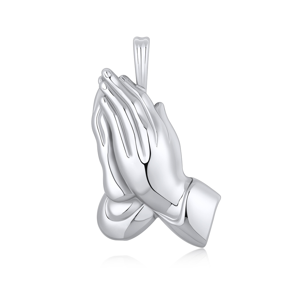 Praying Hands Stainless Steel Pendant Faith Spiritual Symbol Jewelry