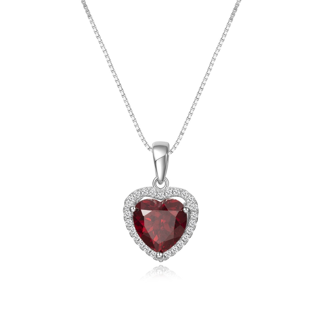 Radiant Ruby Love Pendant Necklace