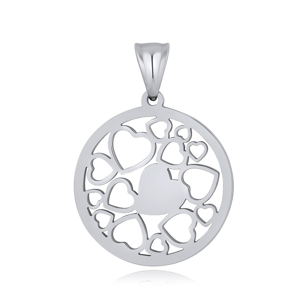Romantic Bird and Heart Cutout Stainless Steel Pendant Necklace