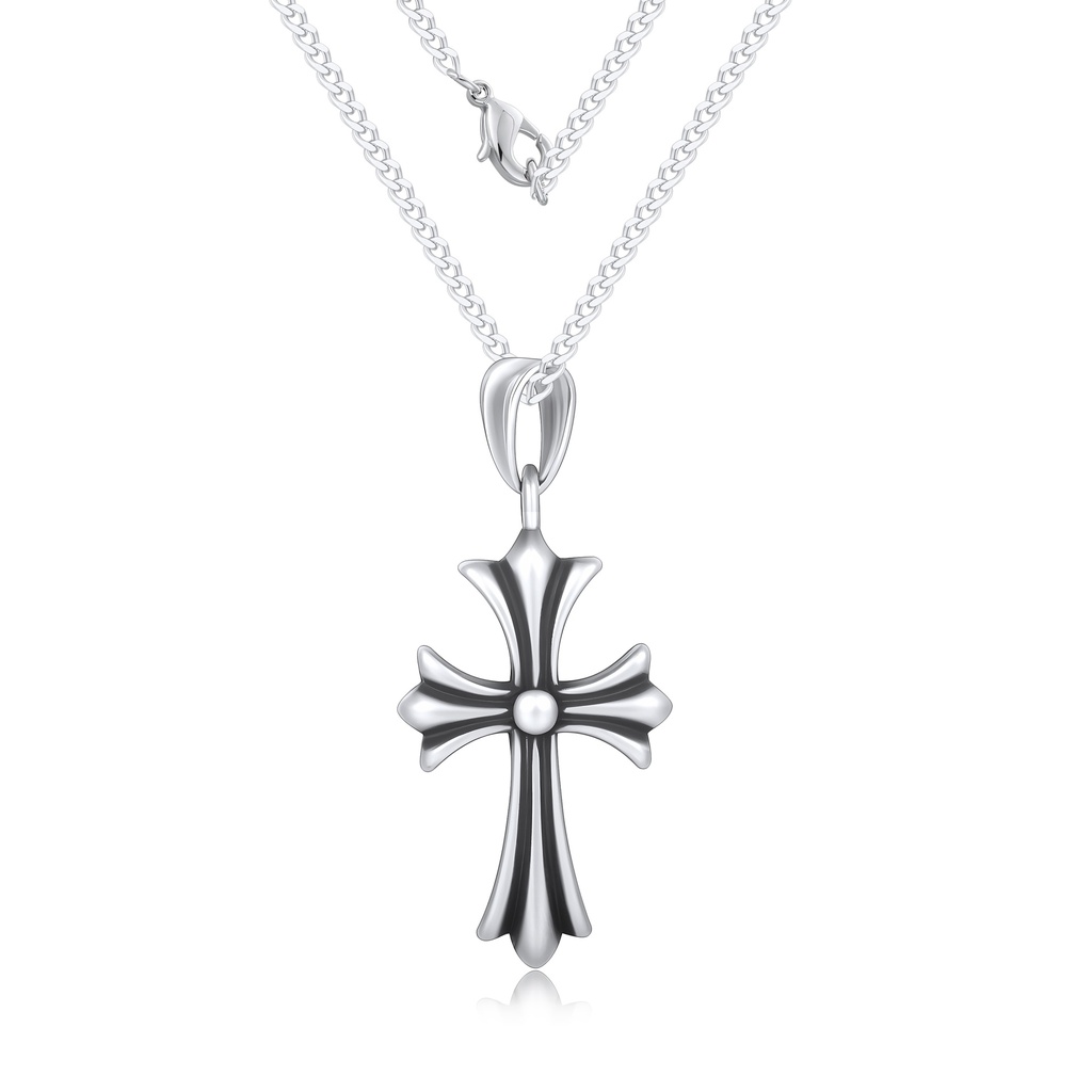 Bold Stainless Steel Gothic Cross Necklace for Timeless Spiritual Style