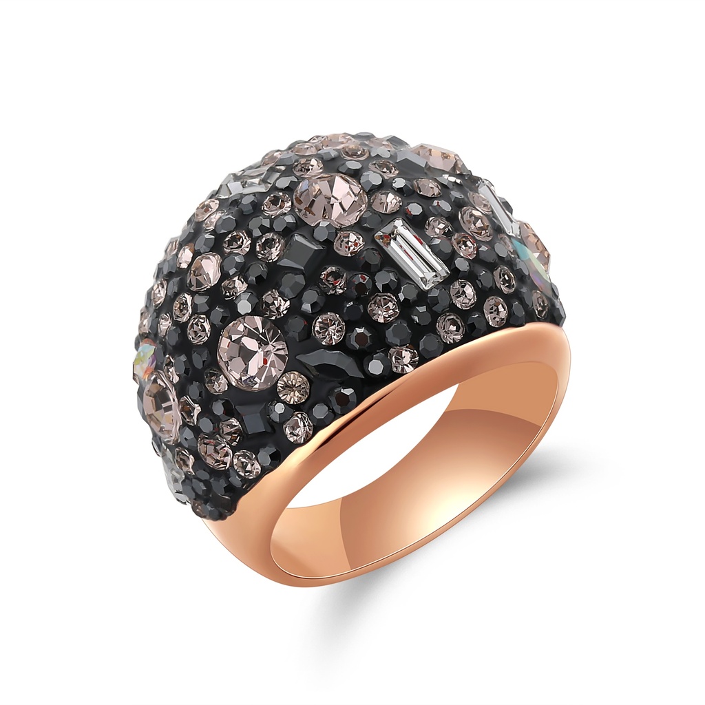 Rose Gold Dome Crystal Ring