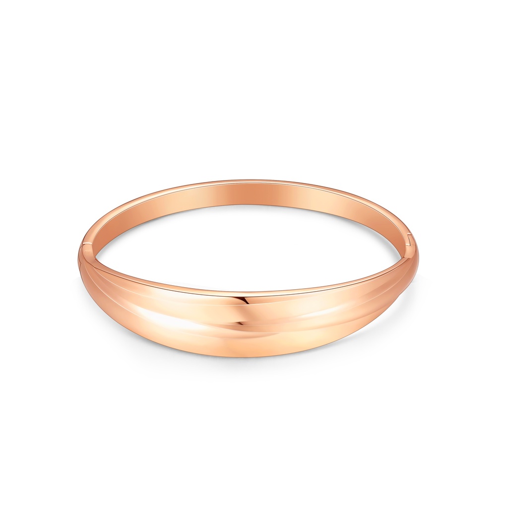 Rose Gold Stainless Steel Bangle with Sleek Minimalist Design