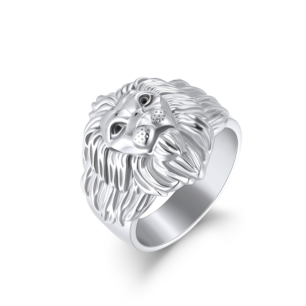 Bold Stainless Steel Lion Head Ring Symbolizing Strength and Power