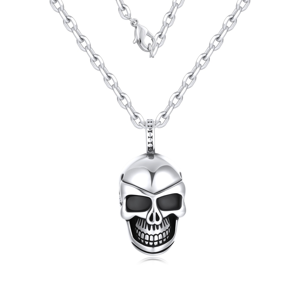Bold Stainless Steel Skull Pendant Necklace for Men and Women