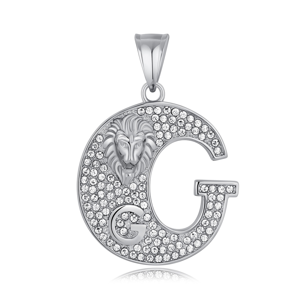 Silver ‘G’ Lion Pendant – Strength, Identity, Sparkle, Initial Power