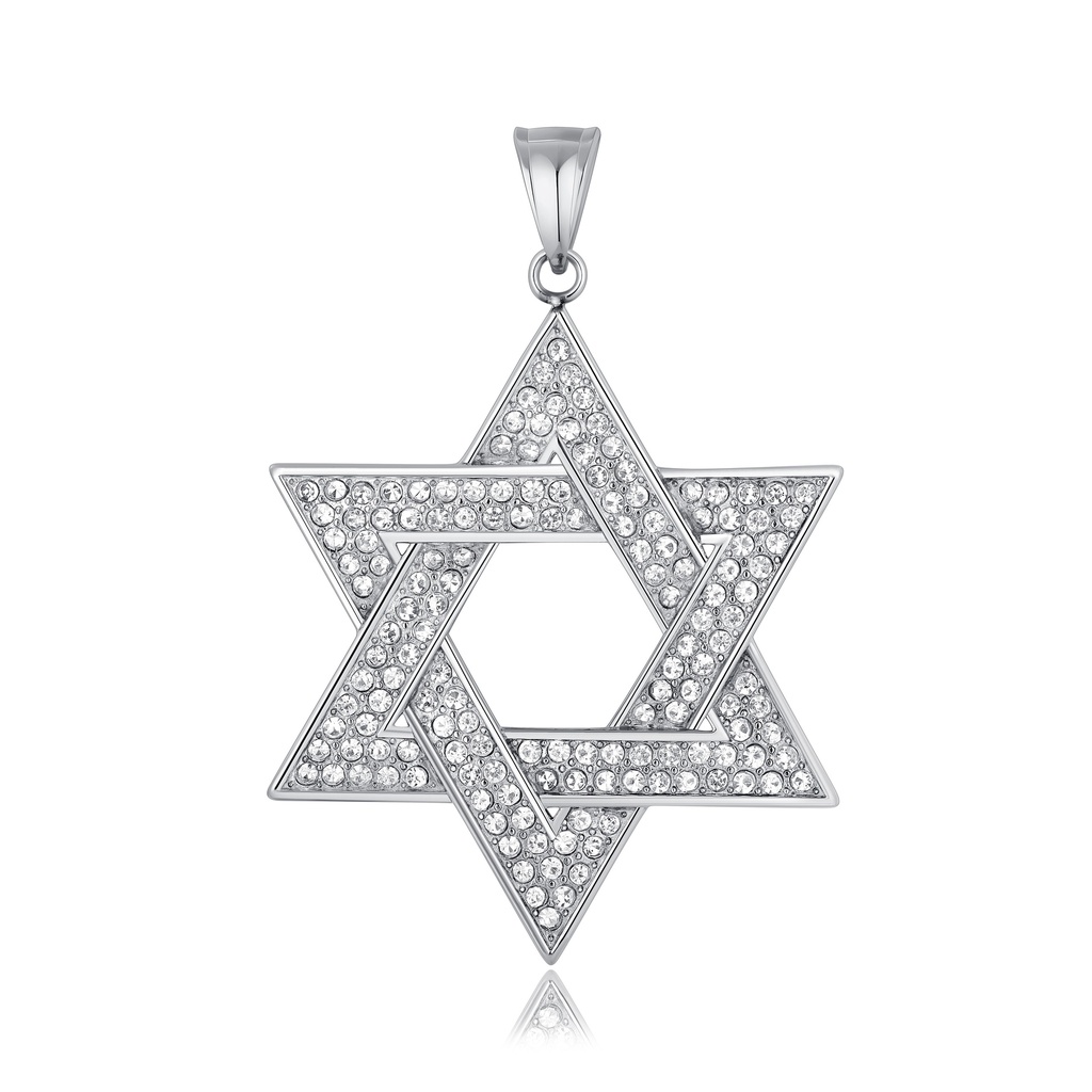 Six-Pointed Star Pendant with Sparkling Crystal Accents