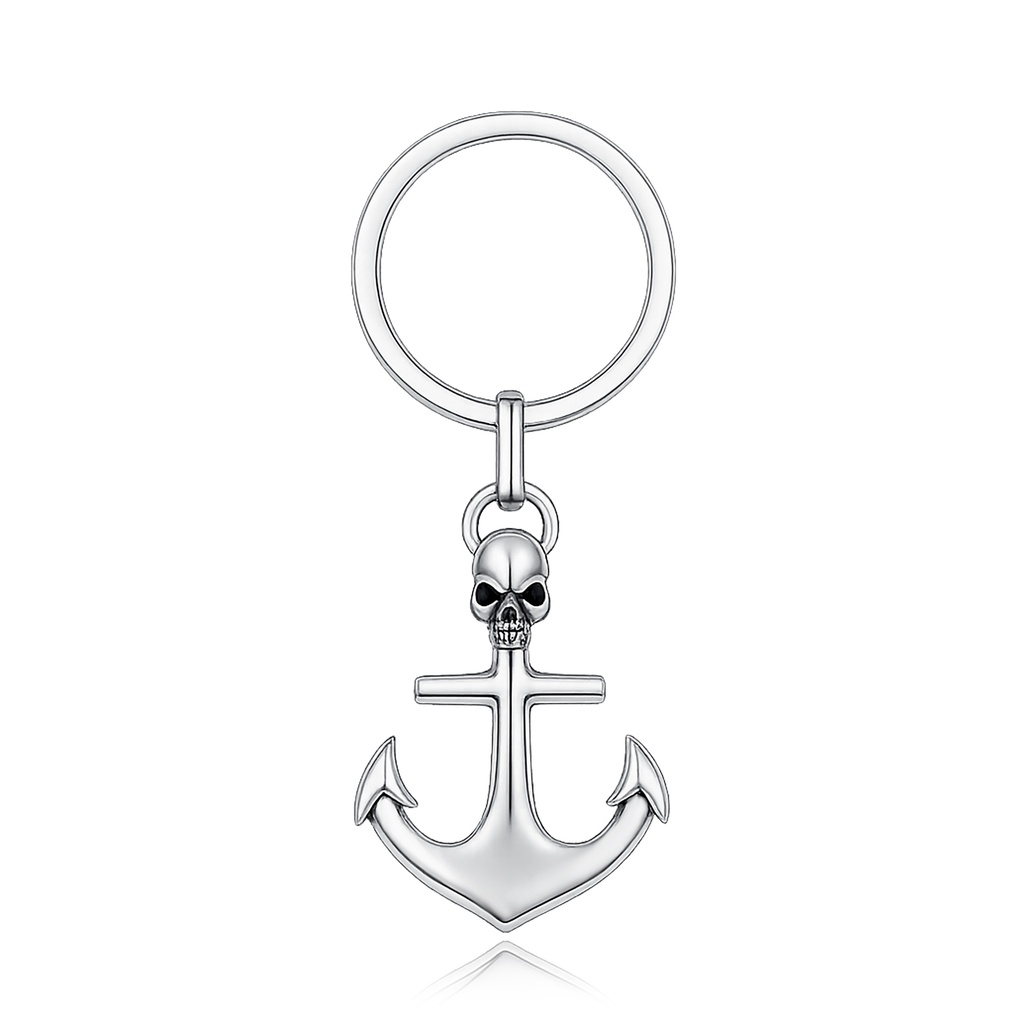 Skull Anchor Stainless Steel Pendant for Punk Nautical Fashion