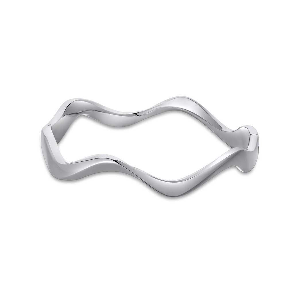 Sleek Wavy Stainless Steel Bangle Bracelet