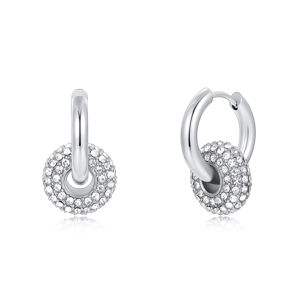 Sparkling Circle Crystal Earrings for Timeless Everyday Elegance