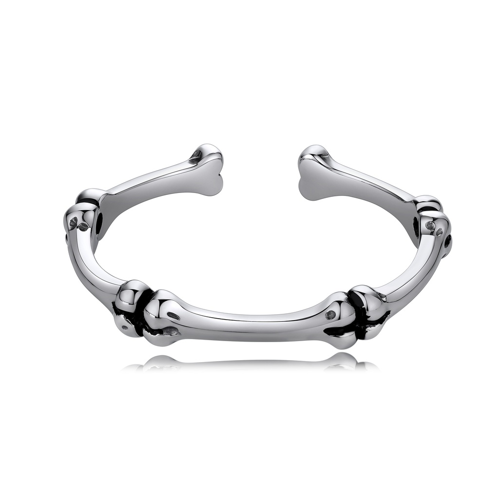 Stainless Steel Bone Design Cuff Bracelet with Sleek Finish