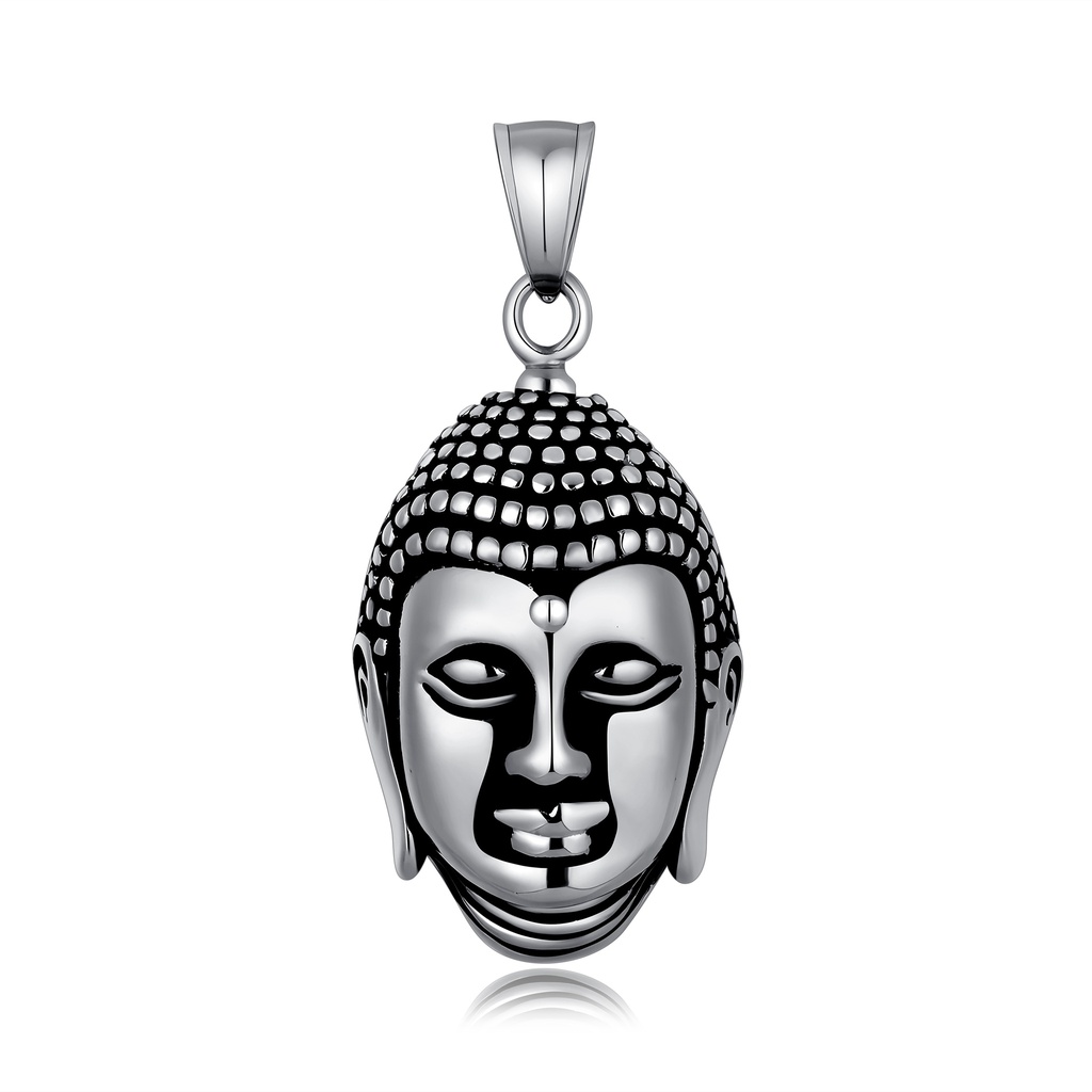Stainless Steel Buddha Head Pendant for Peace and Enlightenment