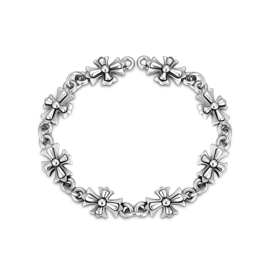 Stainless Steel Cross Link Bracelet with Unique Gothic Style