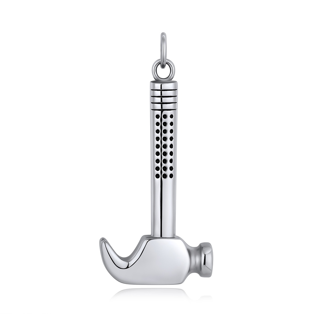 Stainless Steel Hammer Pendant Unique Industrial Tool Necklace Charm
