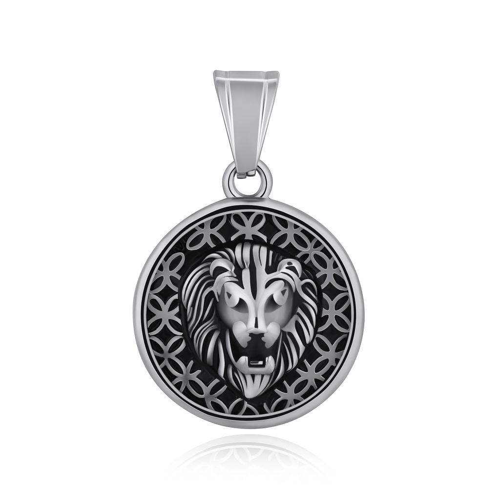 Stainless Steel Lion Head Pendant Majestic 3D Animal Design