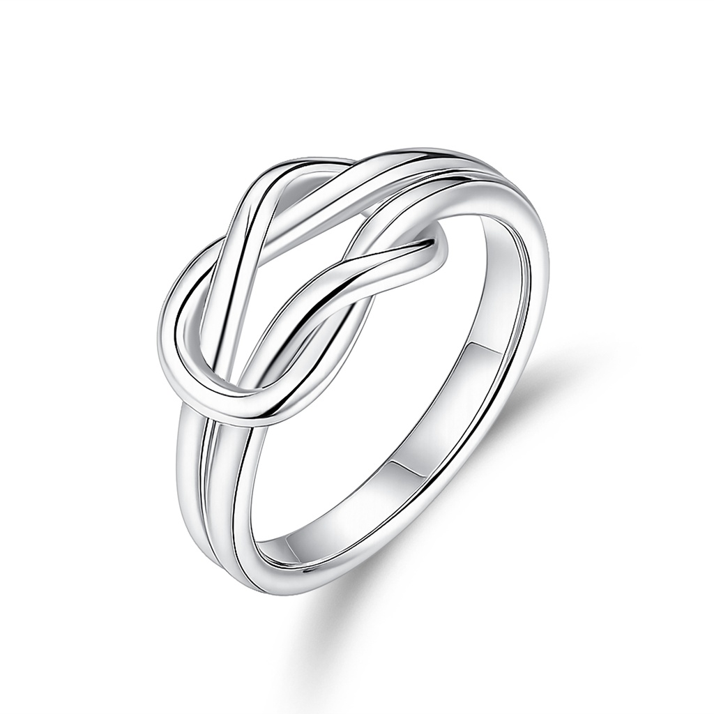 Stainless Steel Love Knot Ring Symbolizing Eternity and Timeless Connection