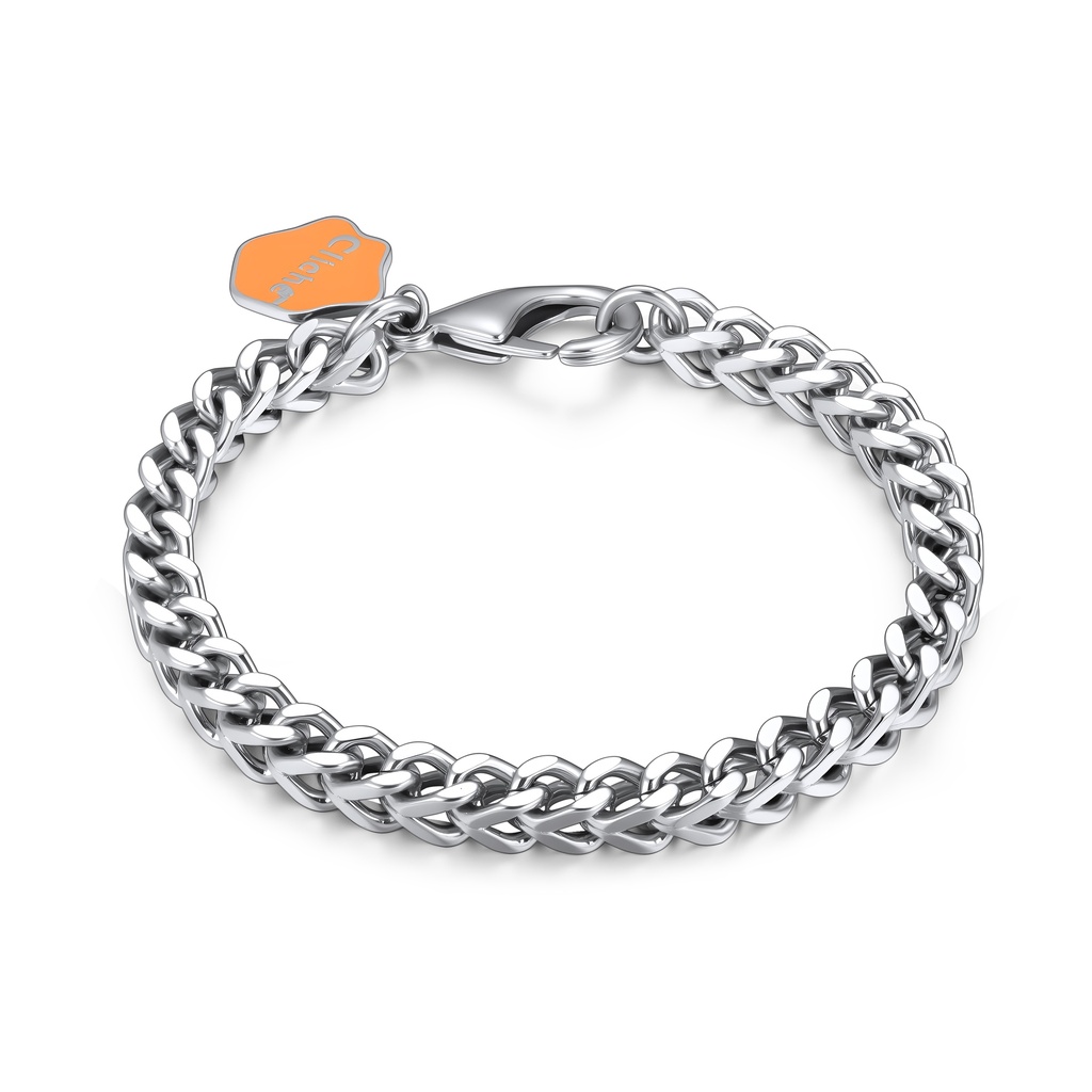 Stainless Steel Polished Curb Chain Bracelet with Lobster Clasp Lock