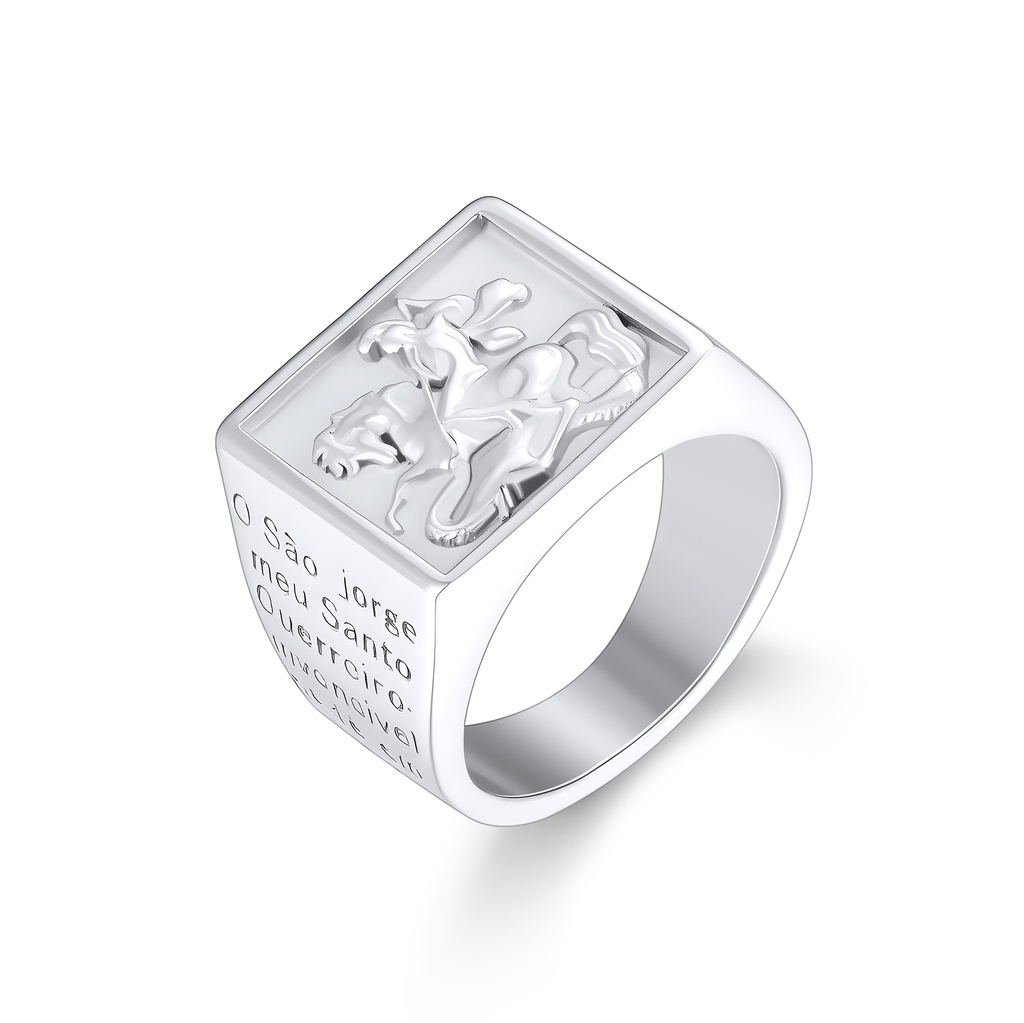 Stainless Steel Saint George Warrior Ring Religious Symbolic Jewelry