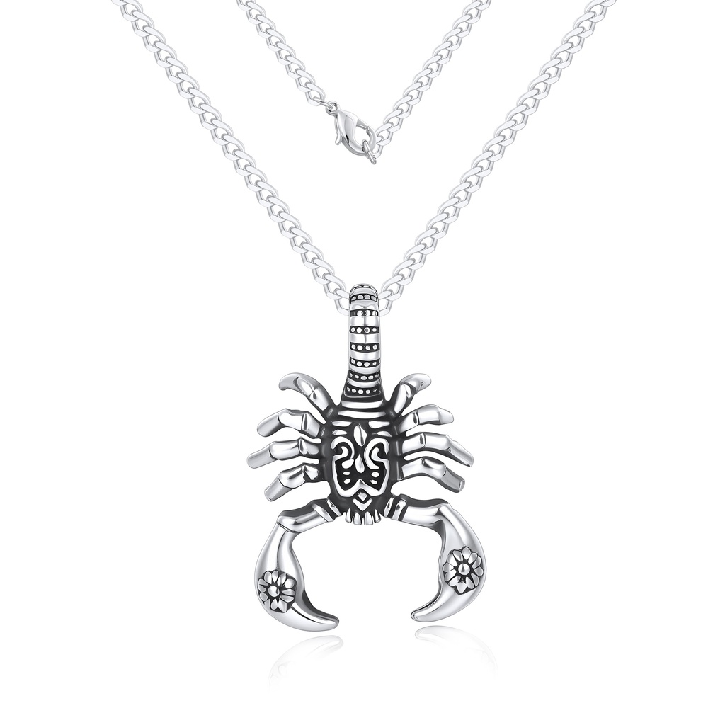Stainless Steel Scorpion Pendant Necklace – Bold Symbolic Zodiac Jewelry