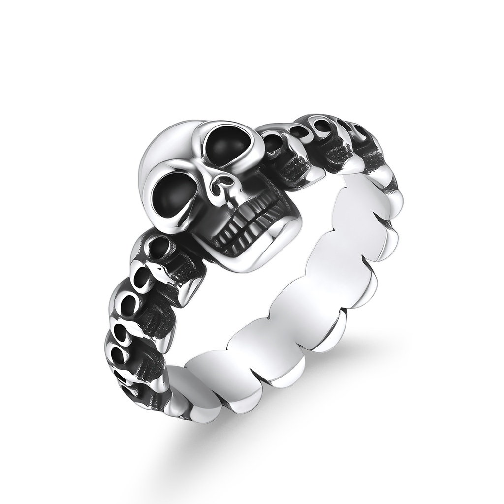 Stainless Steel Skull Ring with Gothic Punk Rock Style