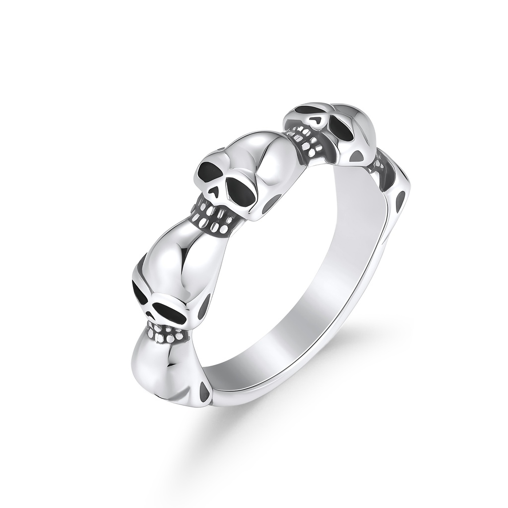 Stylish Stainless Steel Skull Band Ring for Bold Fashion