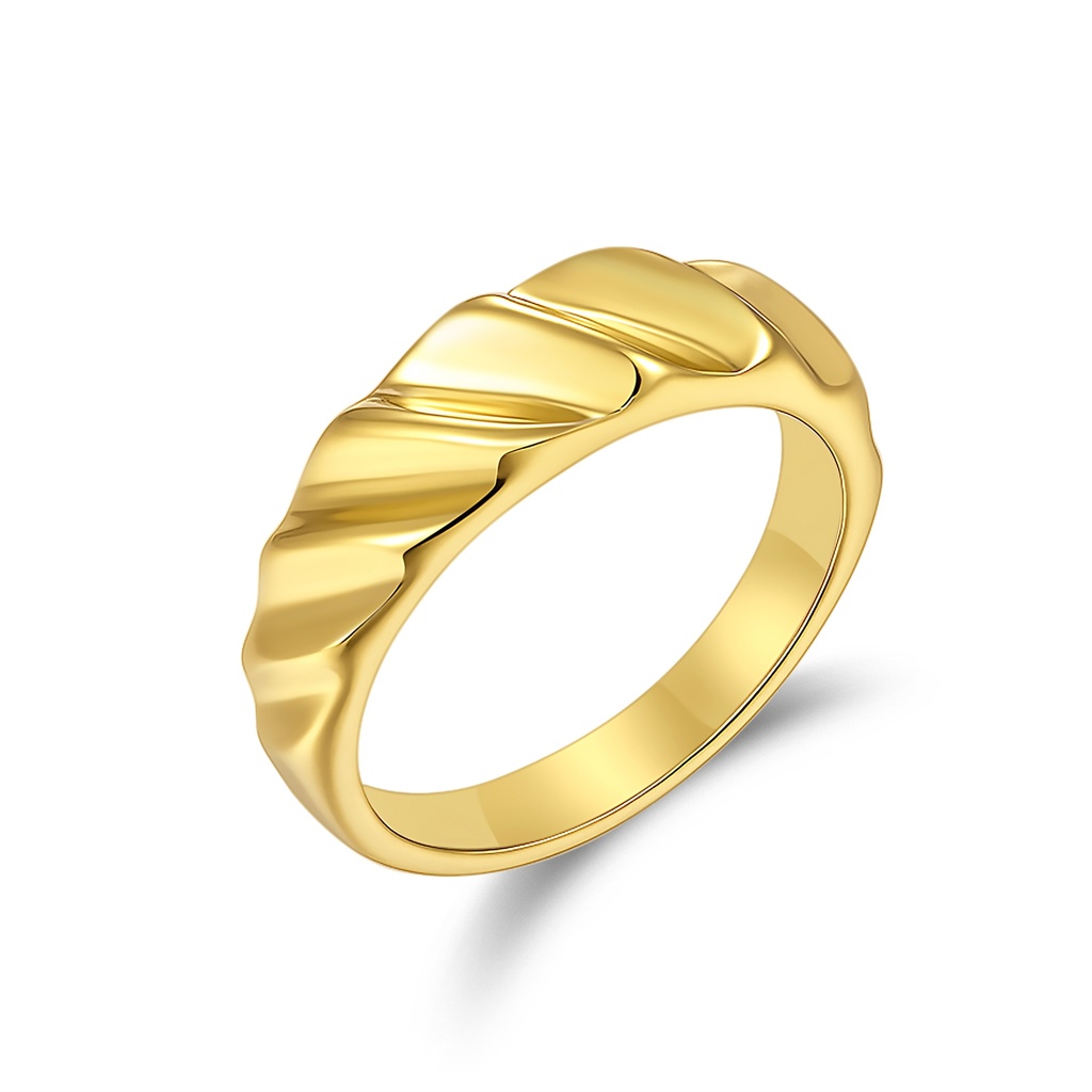 Textured Leaf Gold Band – Nature-Inspired, Everyday Stylish Comfort