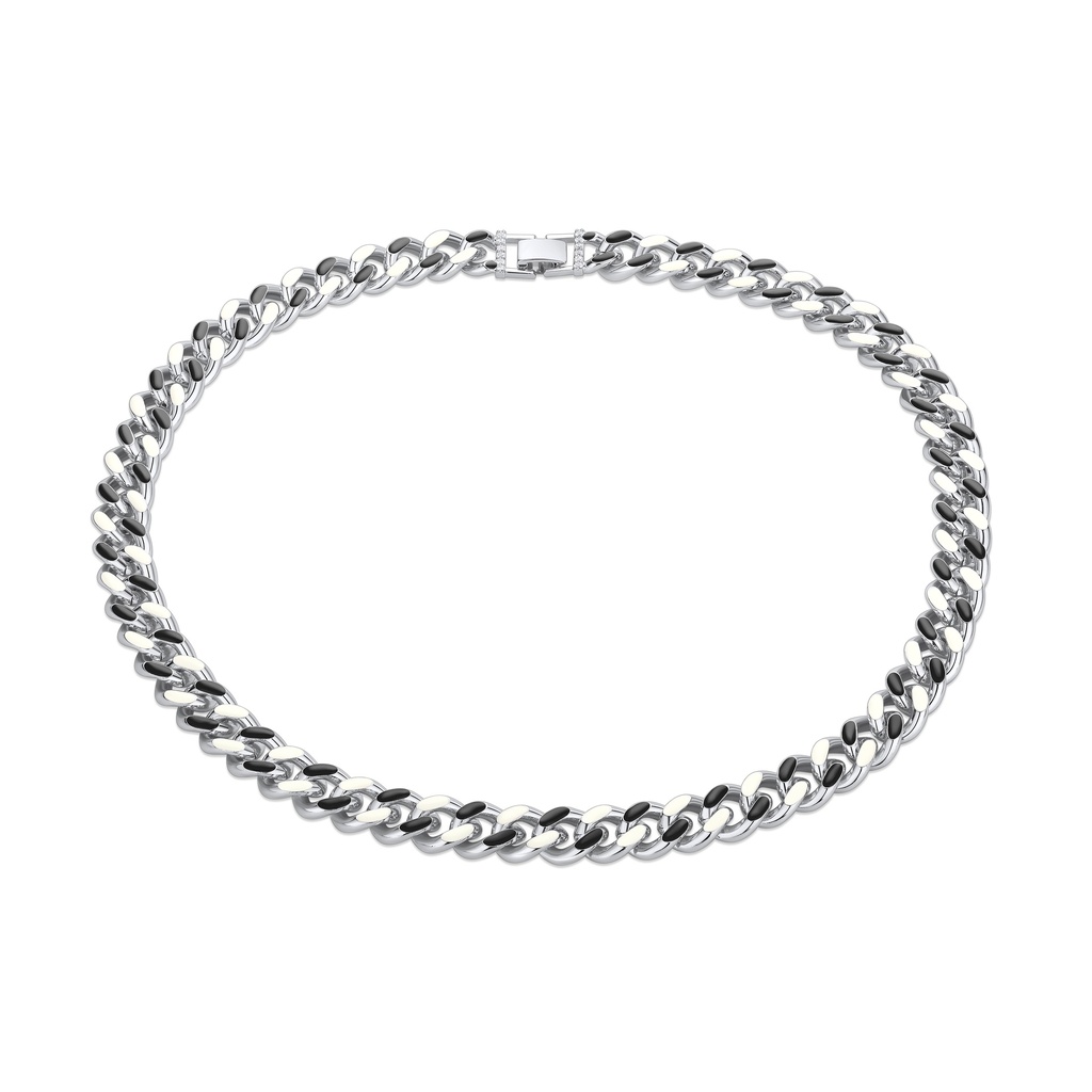 Thick Silver-Tone Curb Chain Necklace for Bold Statement