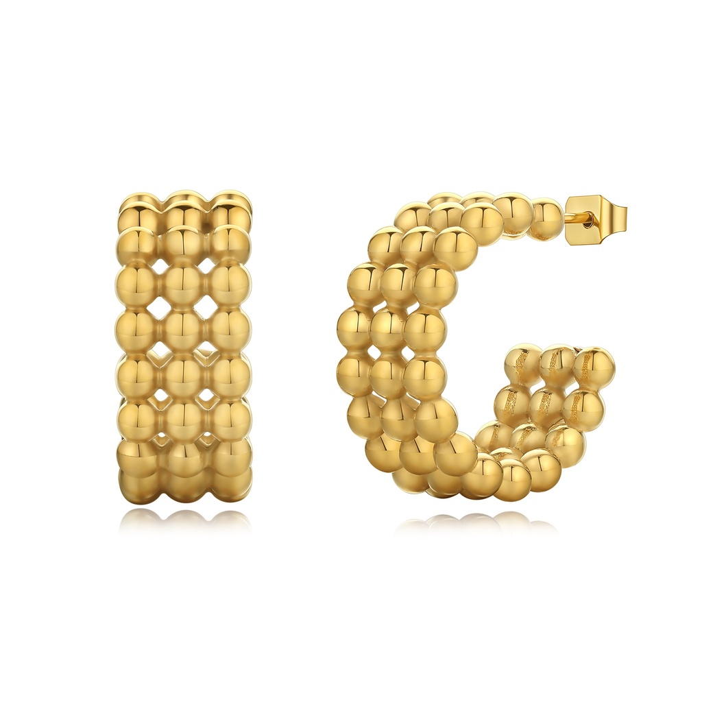 Twisted Leaf Design Gold-Plated Hoop Earrings for Women