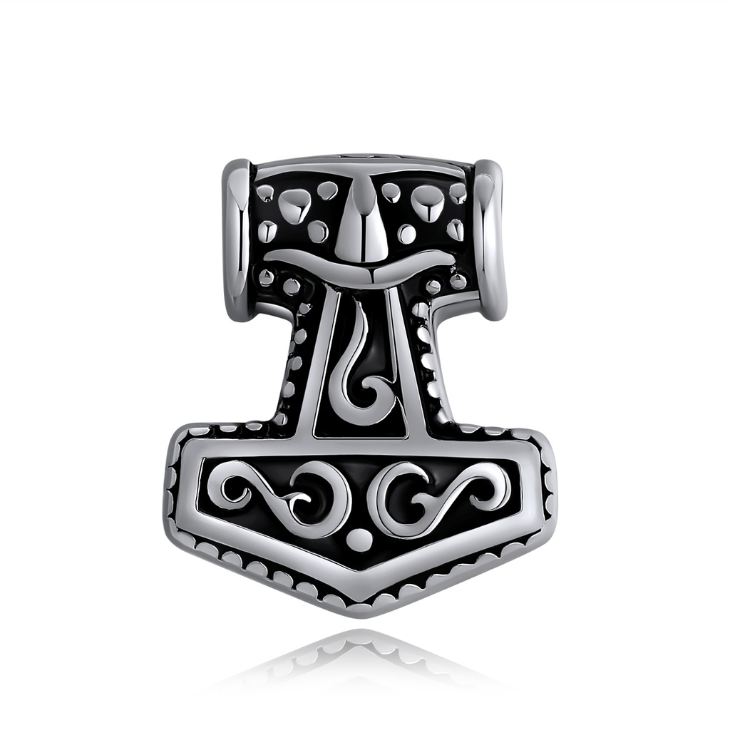 [DJ01P0104] Viking Thor’s Hammer Stainless Steel Pendant with Nordic Carvings
