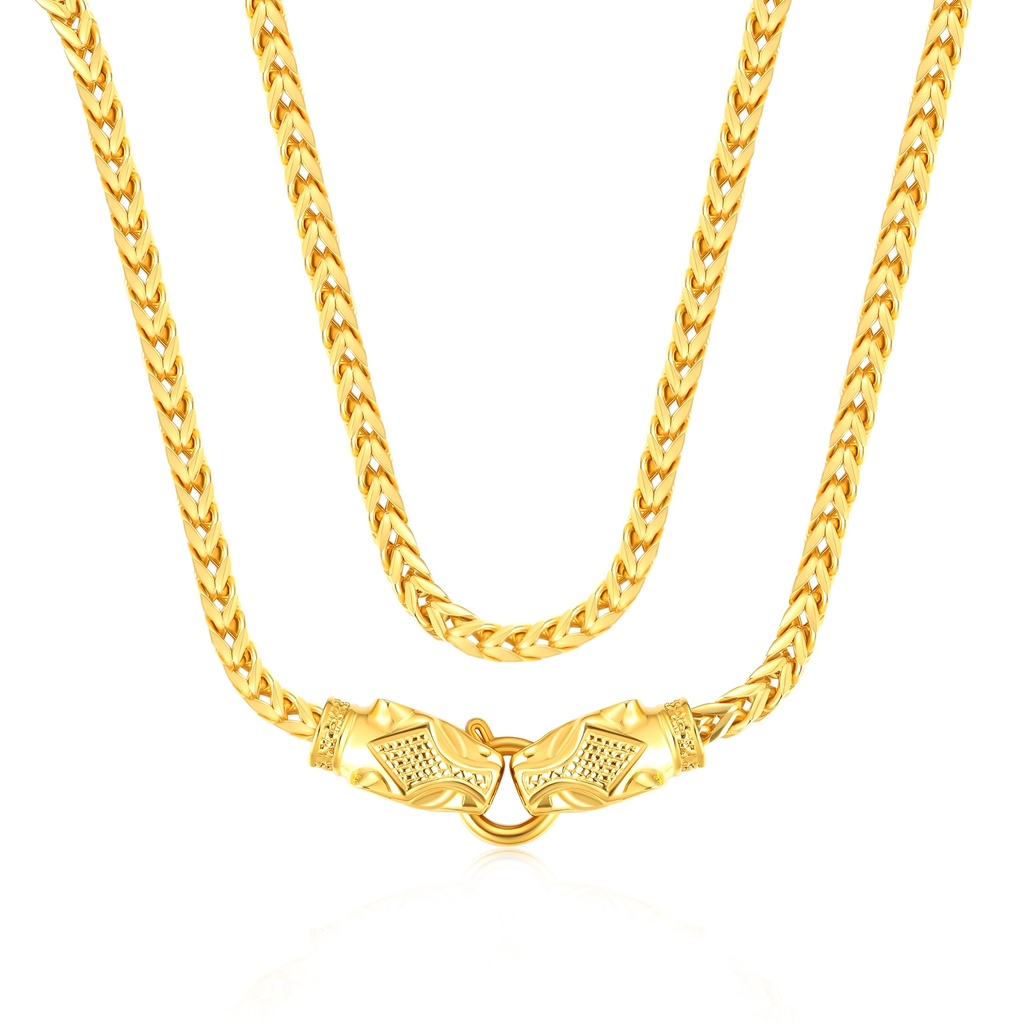 Vintage Compass Pendant Double-Layer Stainless Steel Necklace