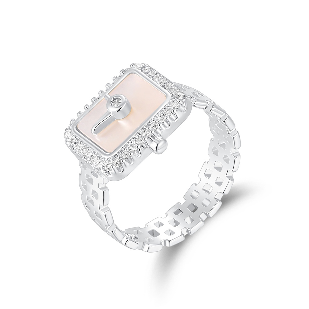 [JY20R0001] Vintage Watch Face Design Adjustable Brass Ring