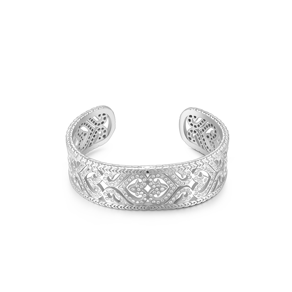 Vintage-Inspired Wide Stainless Steel Cuff Bracelet for Women