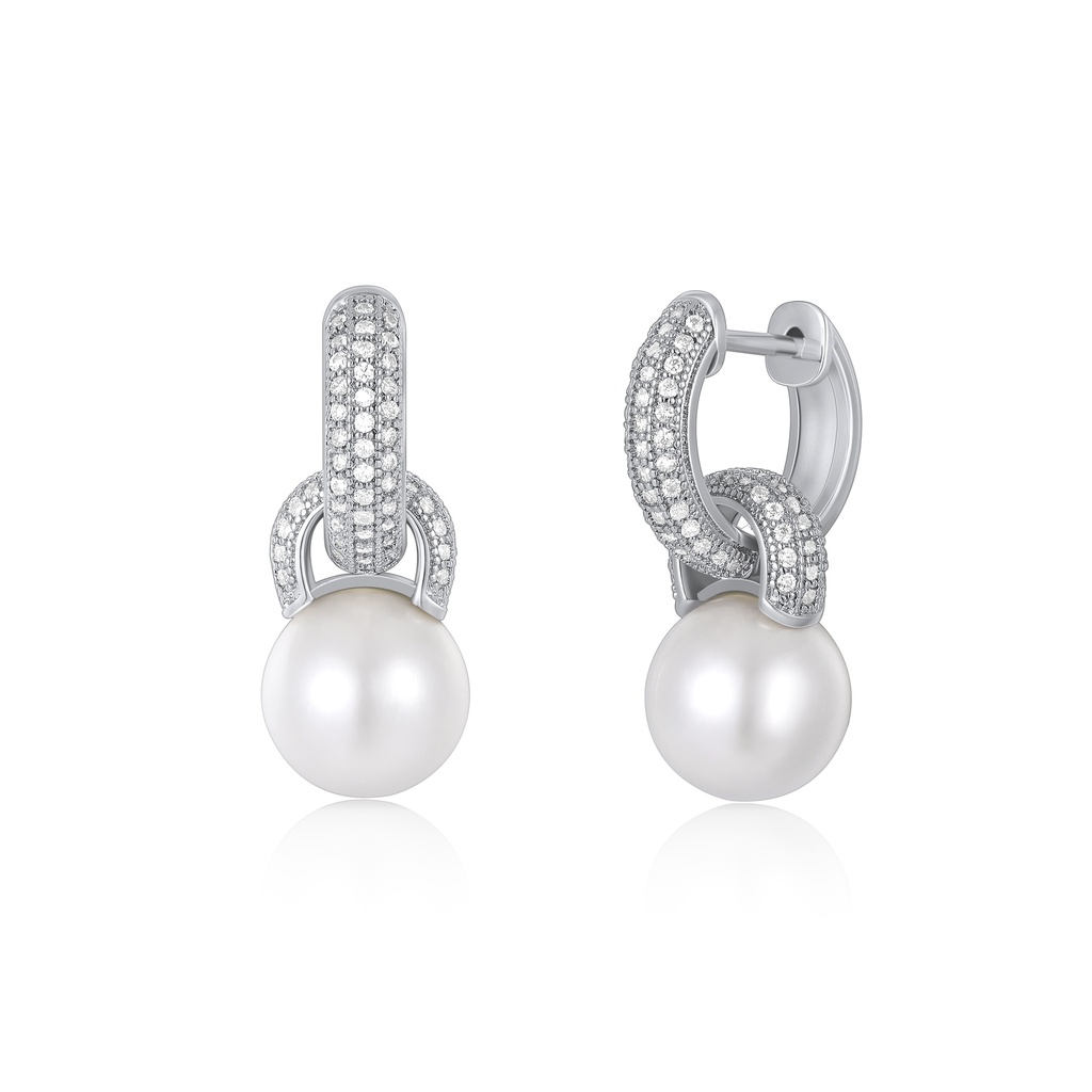 [PD02E0050] Vintage-inspired silver hoops with delicate filigree floral detailing