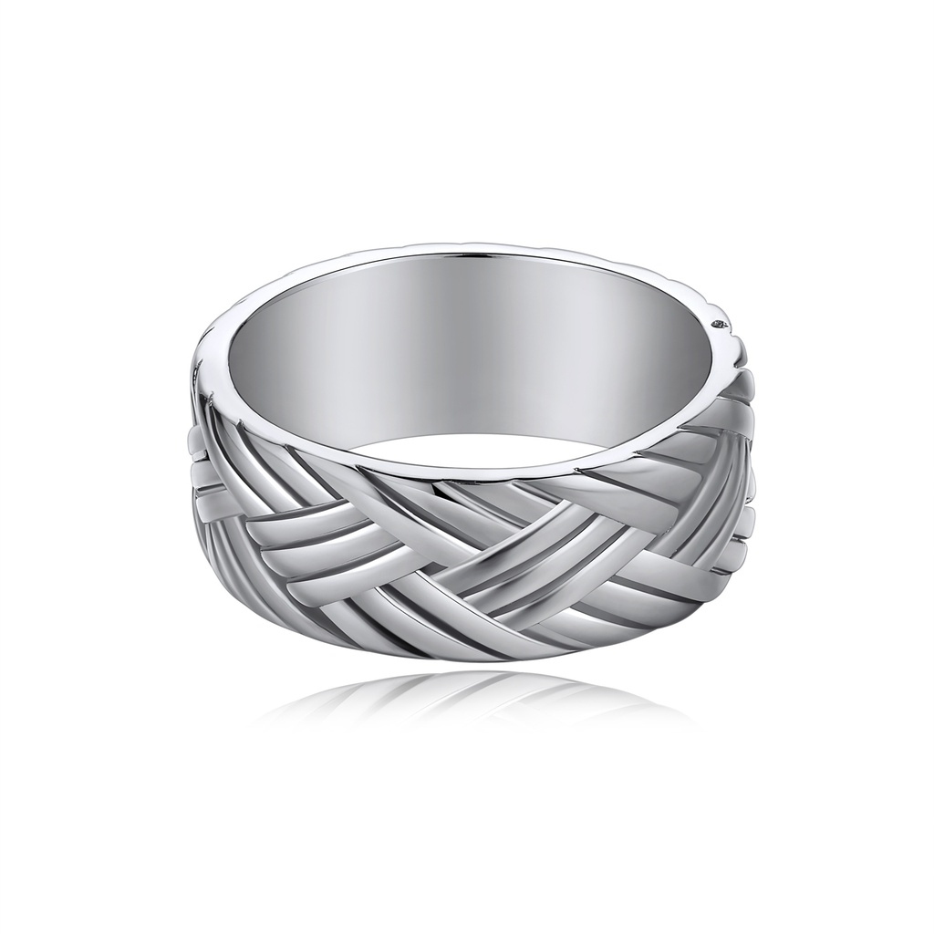 [DJ01R0094] Wide Braided Stainless Steel Ring for Men and Women