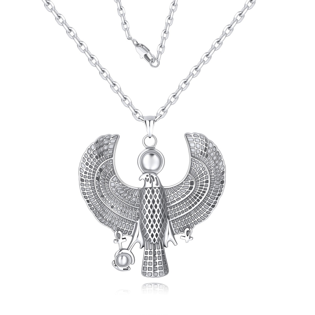 Ancient Egyptian Horus Falcon Stainless Steel Pendant Necklace Jewelry (Pendant)