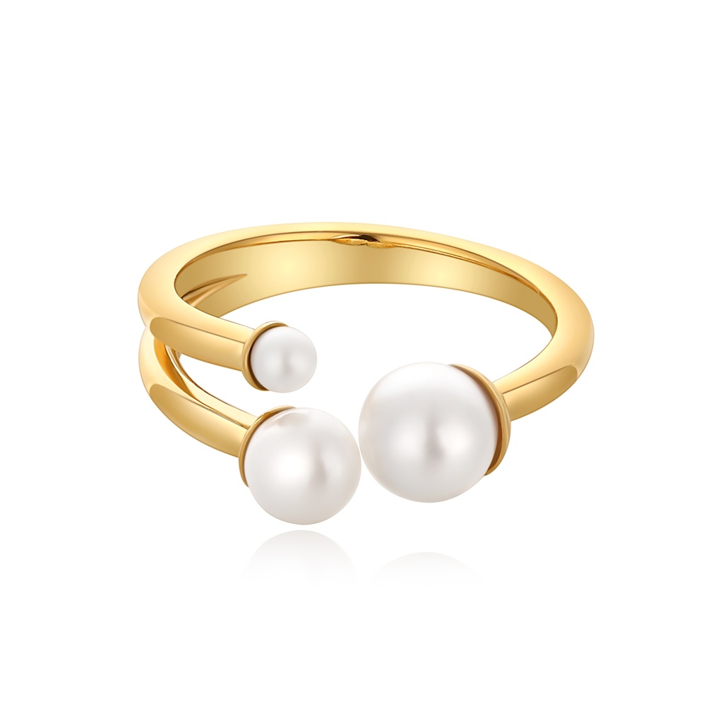 Chic Gold Plated Pearl Ring
