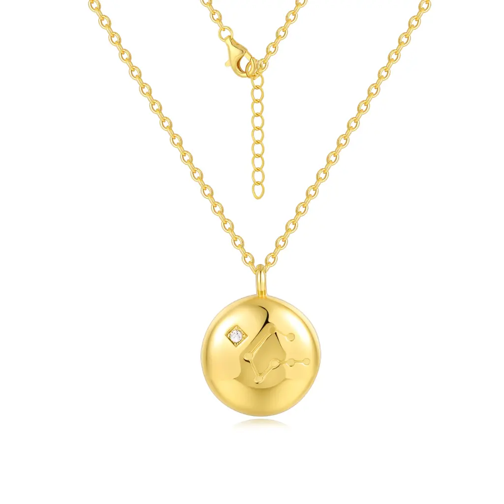 Premium Gold Constellation Coin Pendant Necklace – Celestial Minimalist Jewelry(DJ01N0245)