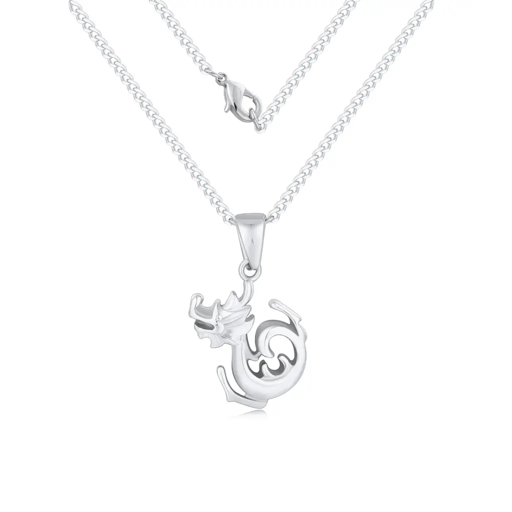 Premium Stainless Steel Dragon Pendant Necklace – Symbolic Cultural Statement Jewelry（DJ01N0257）