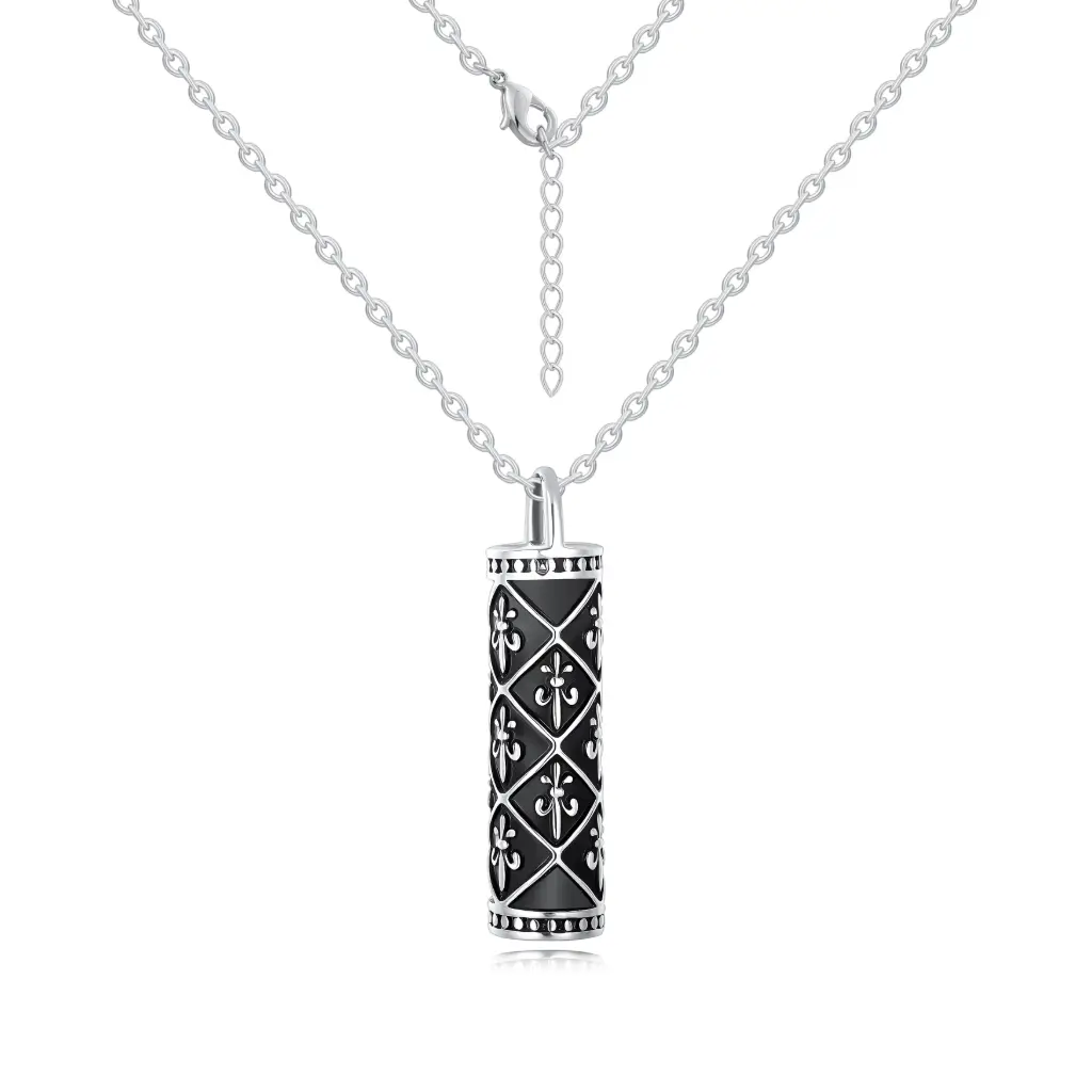 Premium Cylinder Pendant Necklace – Ornate Lattice Design（DJ01N0274）