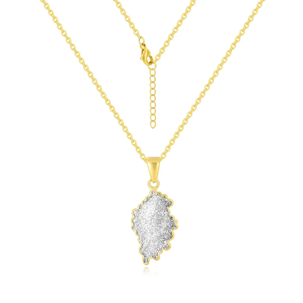 Premium 925 Sterling Silver Textured Pendant Necklace – Modern Glamour（DJ01N0284）