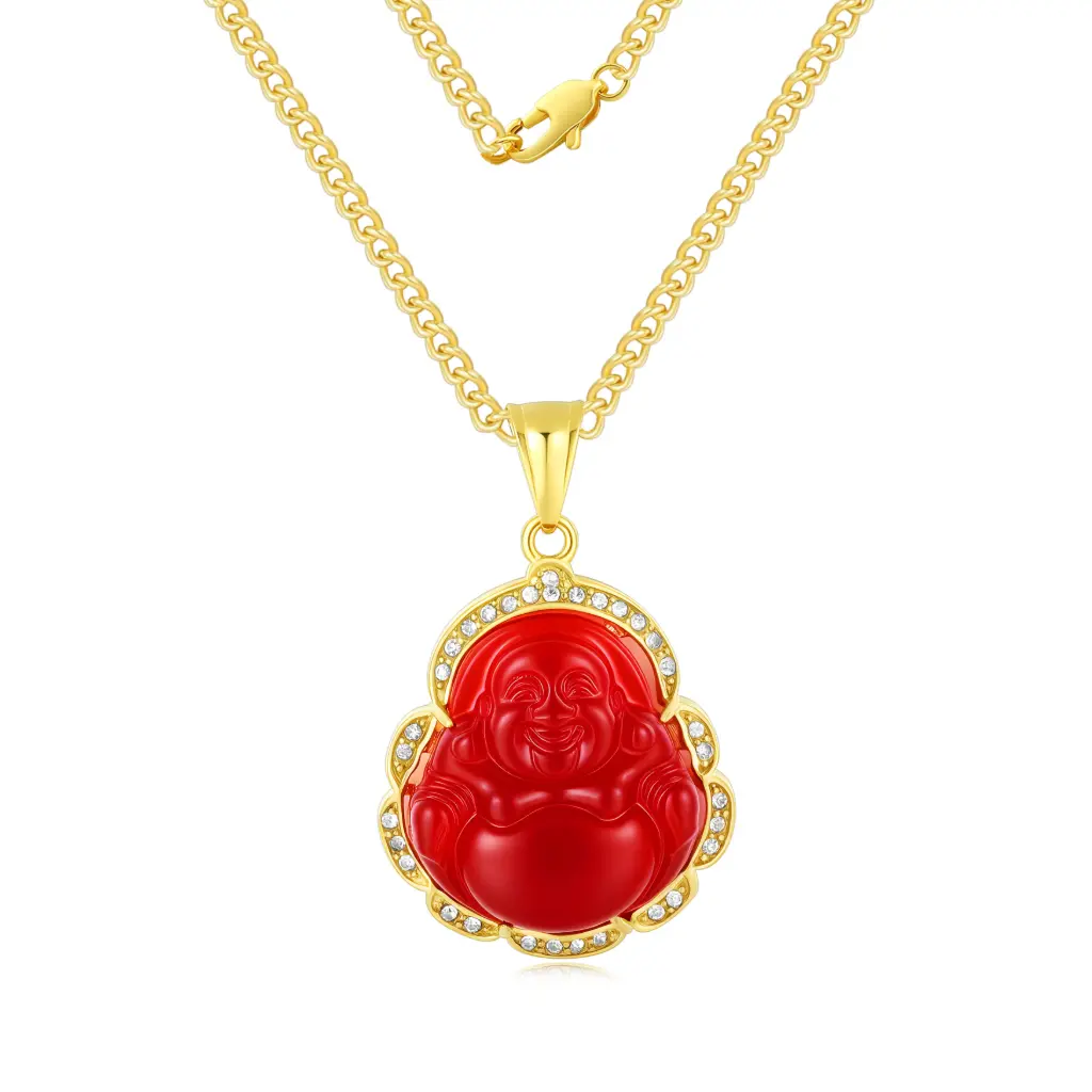 Prosperous Laughing Buddha Pendant – Premium 925 Sterling Silver Necklace（DJ01N0289）